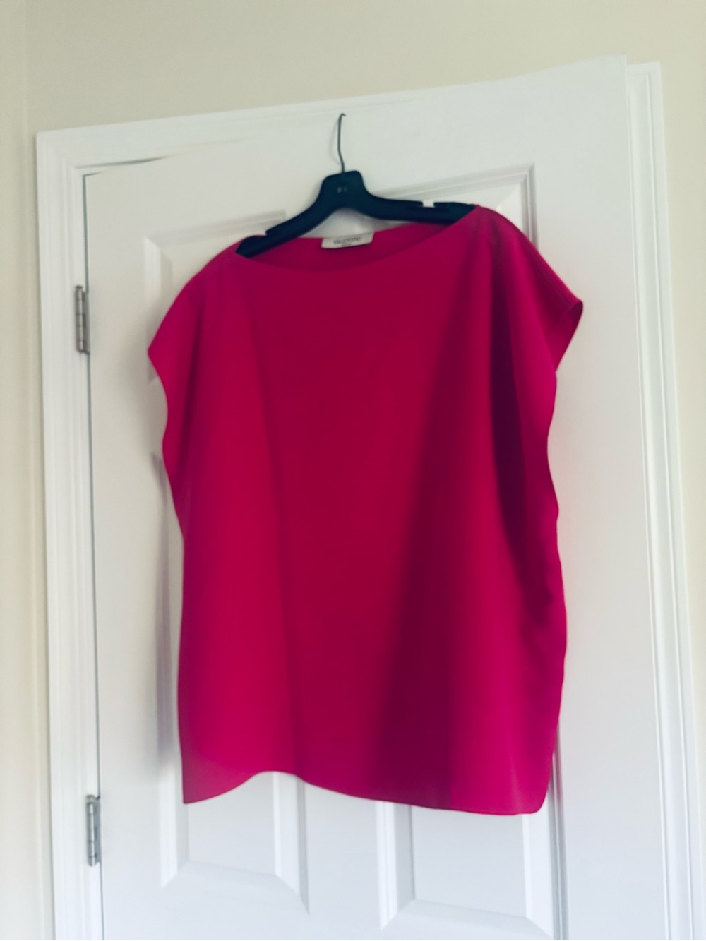 Never worn authentic Valentino Bright Fuchsia Short-Sleeve Blouse
